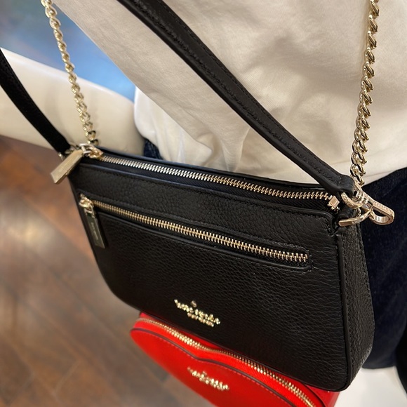 Kate Spade Leila Pebble Leather Convertible Wristlet Wallet Clutch Black - Picture 14 of 16